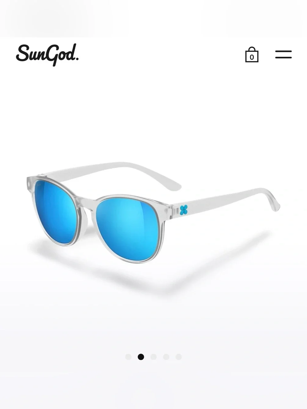 EUC Sungod Sierras 8KO Polarized Mirrored Sunglasses – Frosted Clear/Silver Blue